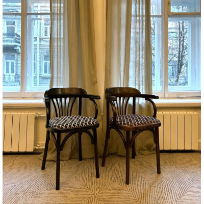 Кресло Венское мягкое с рогожкой, венге (черный)