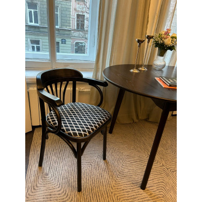 Кресло Венское мягкое с рогожкой, венге (черный)