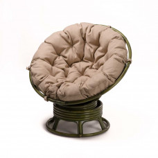 Вращающееся кресло Папасан в цвете олива
