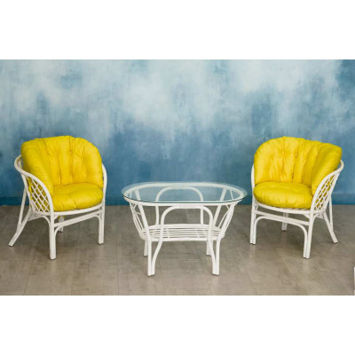 Багама Дуэт с желтыми подушками (стол овальный)