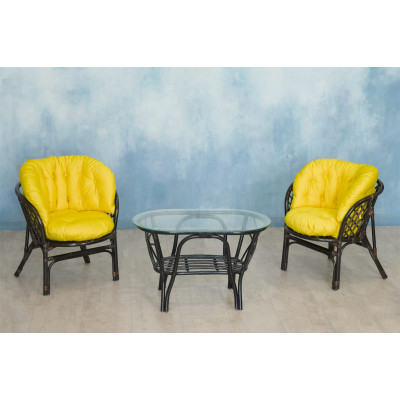 Багама Дуэт с желтыми подушками (стол овальный)