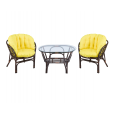 Багама Дуэт с желтыми подушками (стол овальный)