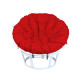 Кресло из ротанга Папасан с красной подушкой