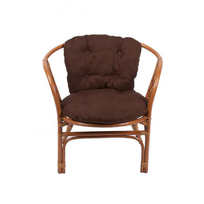 Кресло из ротанга Багама, подушка простая коричневая