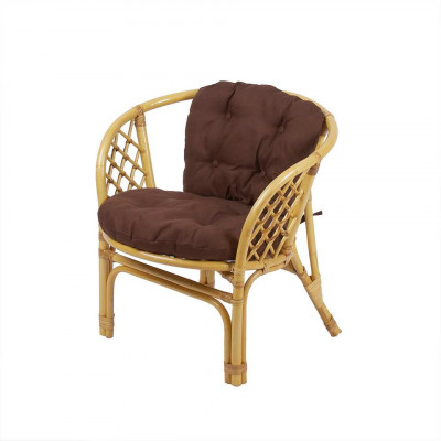 Кресло из ротанга Багама, подушка простая коричневая