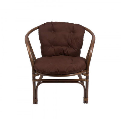 Кресло из ротанга Багама, подушка простая коричневая