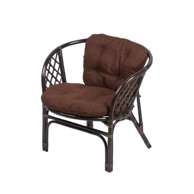 Кресло из ротанга Багама, подушка простая коричневая