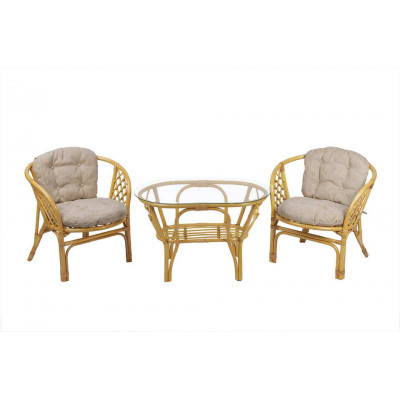 Багама Дуэт с овальным столом, подушки простые светлые