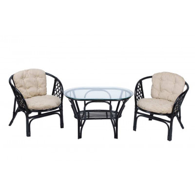 Багама Дуэт с овальным столом, подушки простые светлые