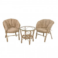 Багама Дуэт с бежевыми подушками (искусственный ротанг)