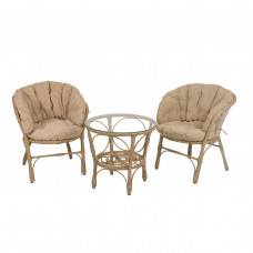 Багама Дуэт с бежевыми подушками (искусственный ротанг)