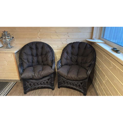 Кресло Черчилль (Рузвельт), подушка коричневая