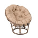 Кресло Папасан, искусственный ротанг, подушка бежевая