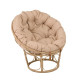 Кресло Папасан, искусственный ротанг, подушка бежевая