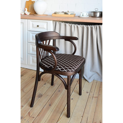 Кресло Венское мягкое с рогожкой, темно-коричневый