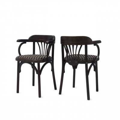 Кресло Венское мягкое с рогожкой, темно-коричневый