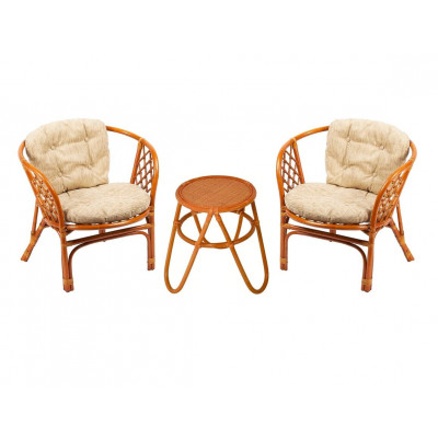 Кофейный комплект с креслами Багама (подушки светлые)