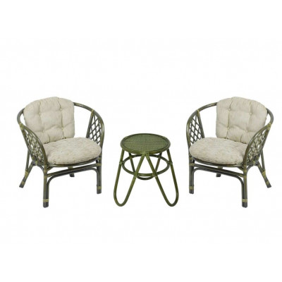 Кофейный комплект с креслами Багама (подушки светлые)