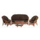 Комплект Черчилль с 3-местным диваном и овальным столом, подушки коричневые
