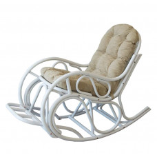 Кресло-качалка из ротанга 05/05, подушка бежевая