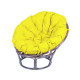 Кресло из ротанга Папасан с желтой подушкой