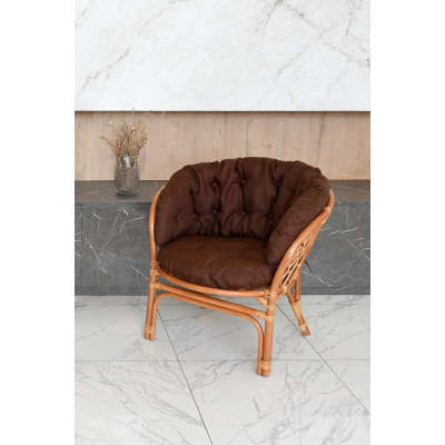 Кресло из ротанга Багама, подушка полная коричневая
