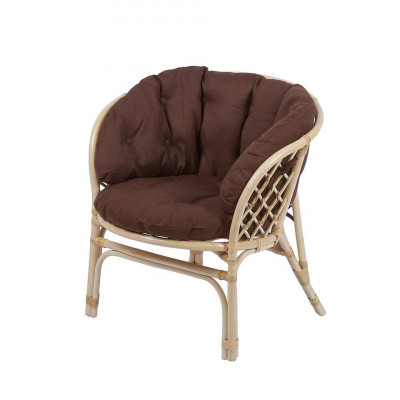 Кресло из ротанга Багама, подушка полная коричневая