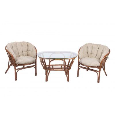 Багама Дуэт с овальным столом, подушки полные светлые