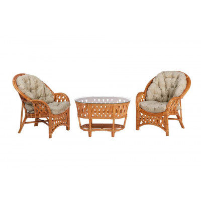 Черчилль Дуэт с овальным столом, подушки светлые