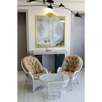 Черчилль Дуэт с овальным столом, подушки светлые