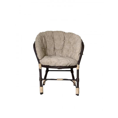 Комплект Багама с диваном и бежевыми подушками (искусственный ротанг)