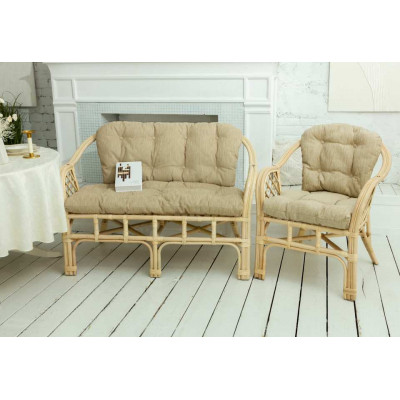 Диван 2-местный из натурального ротанга Маркос