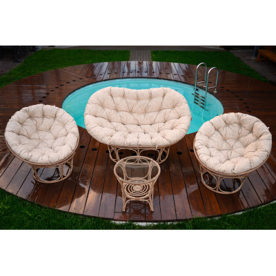 Диван для сада Мамасан с бежевой подушкой