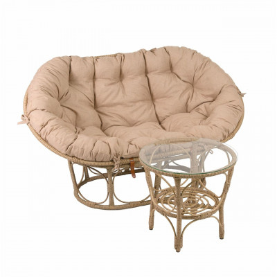 Диван для сада Мамасан с бежевой подушкой