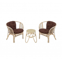 Кофейный комплект с креслами Багама (подушки коричневые)