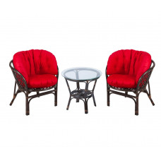 Багама Дуэт с красными подушками (стол круглый)