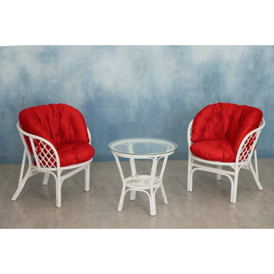 Багама Дуэт с красными подушками (стол круглый)