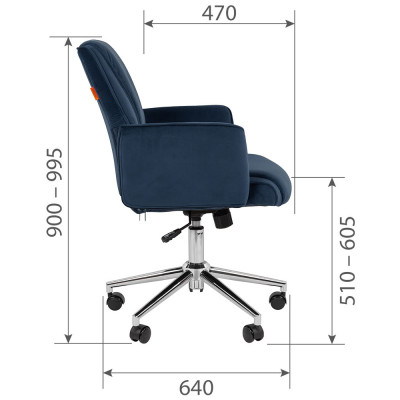 CHAIRMAN HOME 302 Ткань велюр темно-голубой