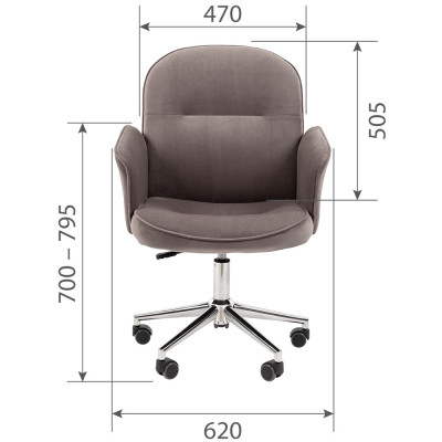  CHAIRMAN HOME 130 Ткань велюр T-55 темно-серый