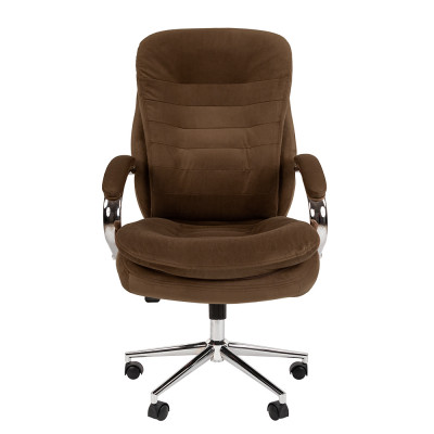 Кресло домашний офис CHAIRMAN HOME 795, Ткань велюр, цвет коричневый