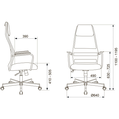 Кресло Бюрократ KB-5M черный TW-01 3C11 сетка/ткань с подголовником крестовина металл черный