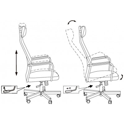 Кресло Бюрократ KB-5M черный TW-01 3C11 сетка/ткань с подголовником крестовина металл черный