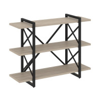 Loft Стеллаж на рег. опорах-3 полки VR.L-MST.O-3.8V Дуб Аттик/Металл Черный 1200*400*910