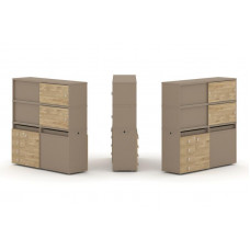 Estetica Набор №24. Тумба двойная+высокая надставка ES.NB.2V-24 Латте/Тиквуд Светлый 1500*410*1520