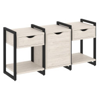 Loft Тумба на регулируемых опорах VR.L-TN-6.O Денвер Светлый/Металл Черный 1440*460*719