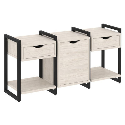 Loft Тумба на регулируемых опорах VR.L-TN-6.O Денвер Светлый/Металл Черный 1440*460*719