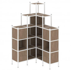 Loft Угловой внутренний стеллаж VR.L-45 Дуб Аризона/Металл Белый 1278*1278*2280