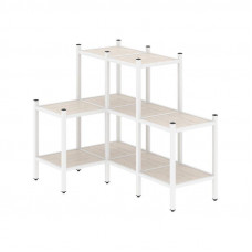 Loft Угловой внутренний стеллаж VR.L-37 Денвер Светлый/Металл Белый 862*1278*1047