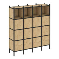 Loft Прямой стеллаж VR.L-09 Тиквуд Светлый/Металл Черный 1694*446*1869