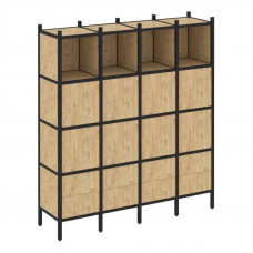 Loft Прямой стеллаж VR.L-09 Тиквуд Светлый/Металл Черный 1694*446*1869